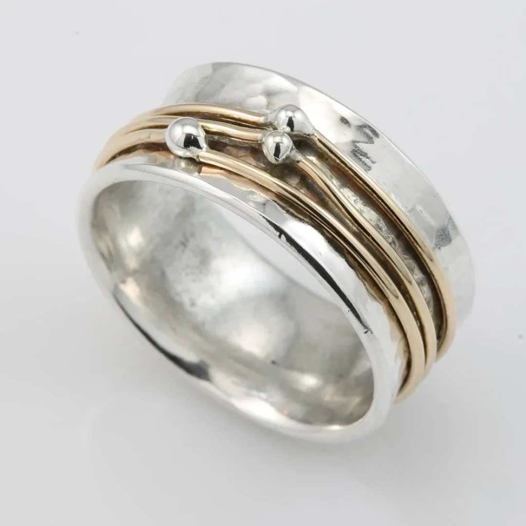 Bague en argent argenté vintage doré